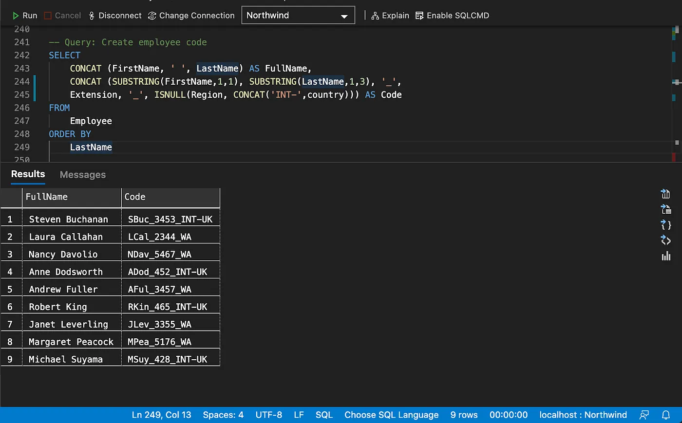 Column alias and string concatenation