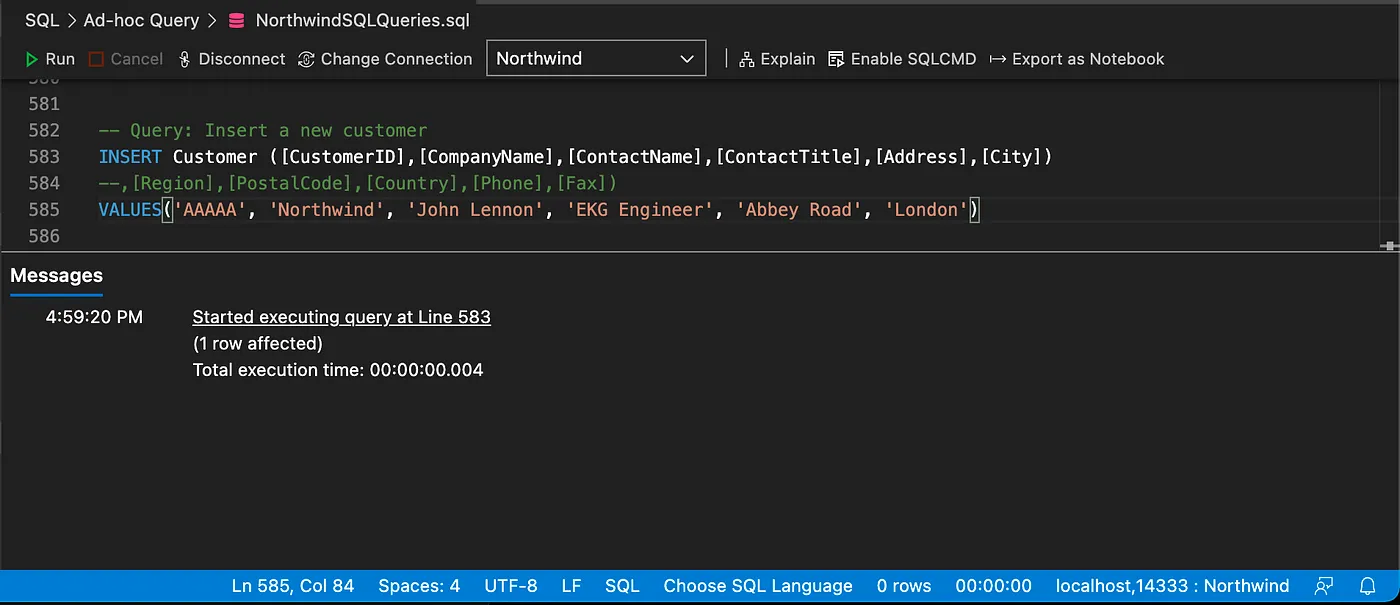 Inserting and updating data